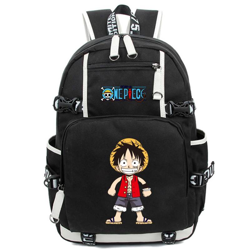 Anime One Piece Rucksack für Teenager Jungen Mädchen Zurück zur Schule Rucksack Student Ruffy Schultasche Männer Frauen Freizeit USB Reisetaschen von Joom DACH