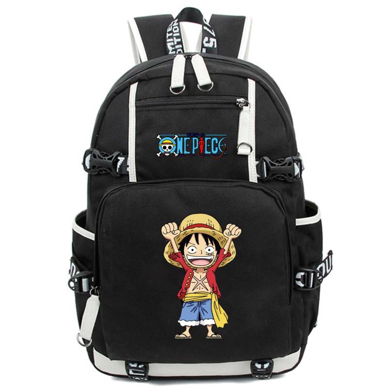 Anime One Piece Rucksack für Teenager Jungen Mädchen Zurück zur Schule Rucksack Student Ruffy Schultasche Männer Frauen Freizeit USB Reisetaschen von Joom DACH