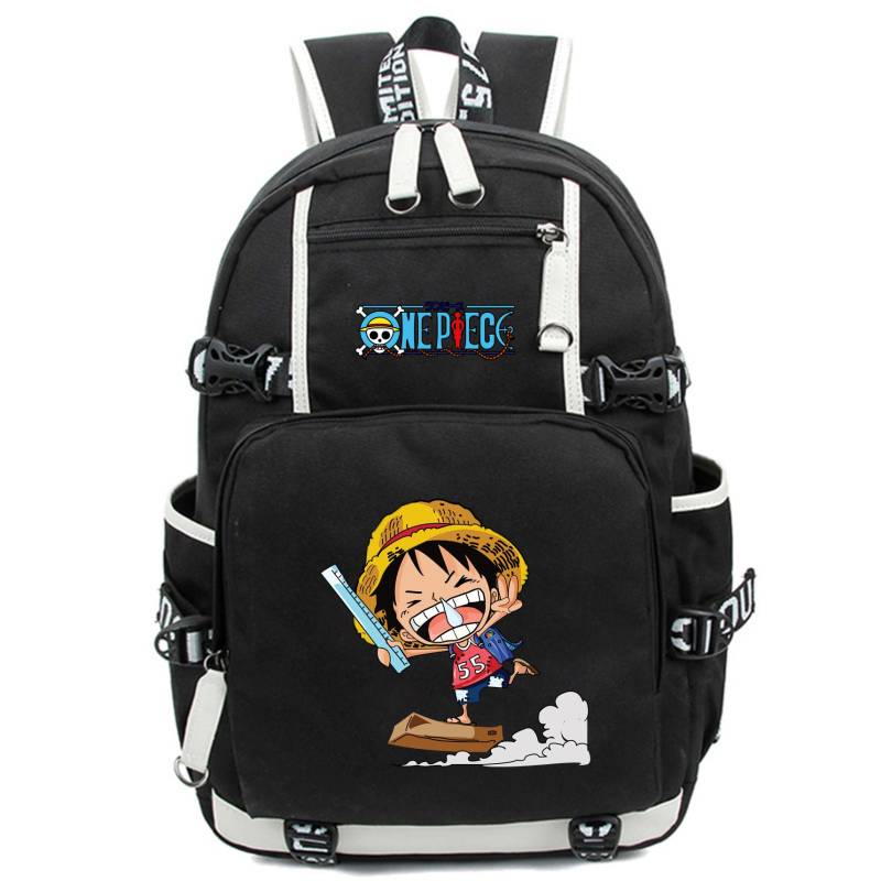 Anime One Piece Rucksack für Teenager Jungen Mädchen Zurück zur Schule Rucksack Student Ruffy Schultasche Männer Frauen Freizeit USB Reisetaschen von Joom DACH