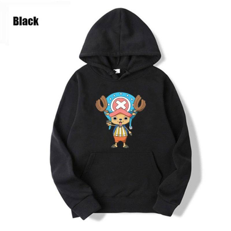 Anime One Piece Tony Tony Chopper Bedruckter Hoodie Männer Frauen Anime Hoodie Langarm Fleece Pullover Herbst Winter Sweatshirt 3XL schwarz von Joom DACH