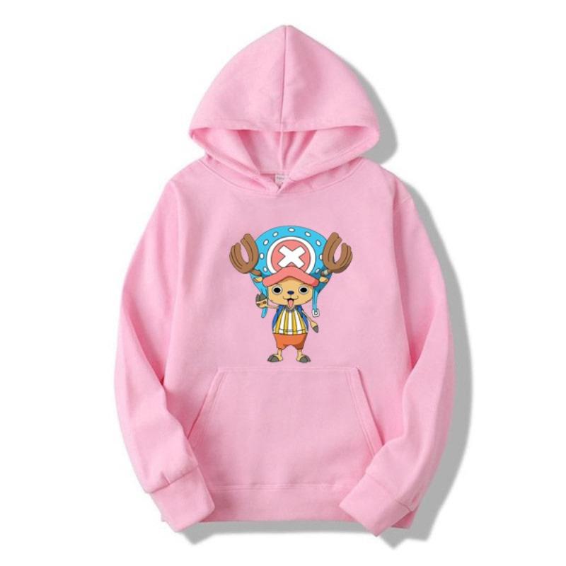 Anime One Piece Tony Tony Chopper Bedruckter Hoodie Männer Frauen Anime Hoodie Langarm Fleece Pullover Herbst Winter Sweatshirt S rosa von Joom DACH
