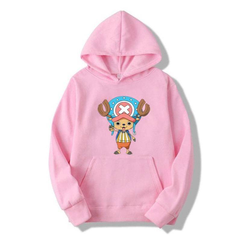 Anime One Piece Tony Tony Chopper Bedruckter Hoodie Männer Frauen Anime Hoodie Langarm Fleece Pullover Herbst Winter Sweatshirt S rosa von Joom DACH