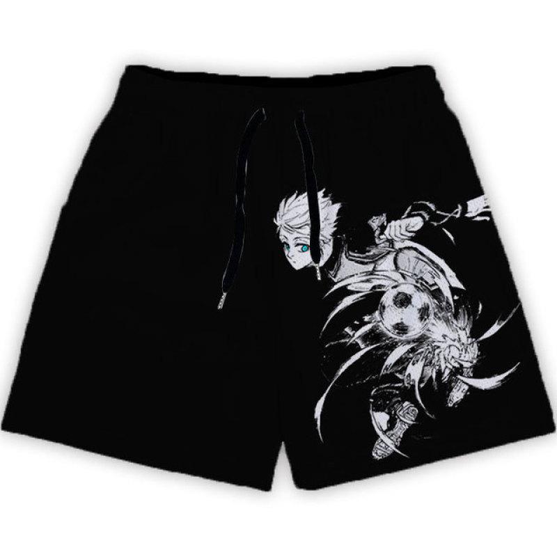Anime-Shorts für Herren und Damen, Blue Lock, 3D-gedruckte Gym-Shorts, lässige Mesh-Shorts, schnell trocknend, kurze Hosen für tägliches Joggen, Fitness, Sommer, Unisex S von Joom DACH