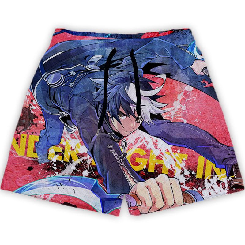 Anime-Shorts für Herren und Damen, Blue Lock, 3D-gedruckte Gym-Shorts, lässige Mesh-Shorts, schnell trocknend, kurze Hosen für tägliches Joggen, Fitness, Sommer, Unisex S von Joom DACH