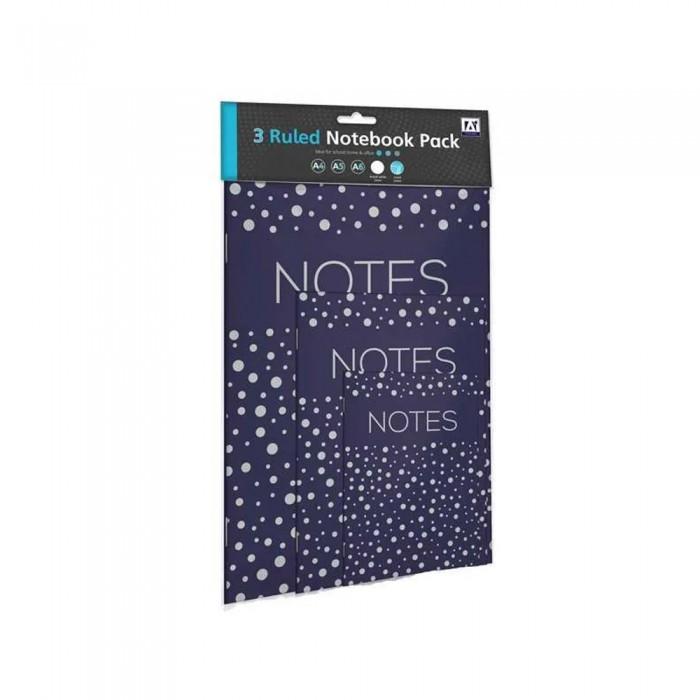 Anker liniertes Notizbuch (Packung mit 3) One Size blau von Joom DACH