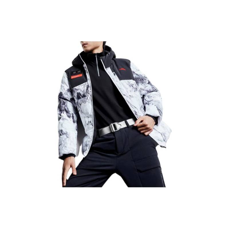 Anta Comprehensive Training Series Vollflächig bedruckte Logo Kapuzen-Daunenjacke Herren Oberbekleidung Reinweiß 152247919-4 S von Joom DACH