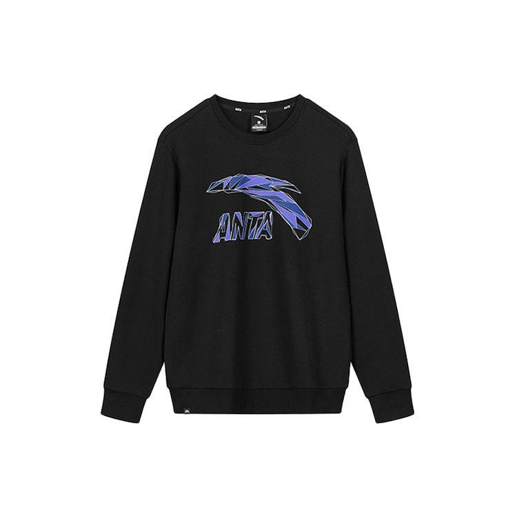 Anta Rundhals-Pullover Bedrucktes Langarm-Sweatshirt Herren Tops Schwarz Lila 952138737-9 M von Joom DACH