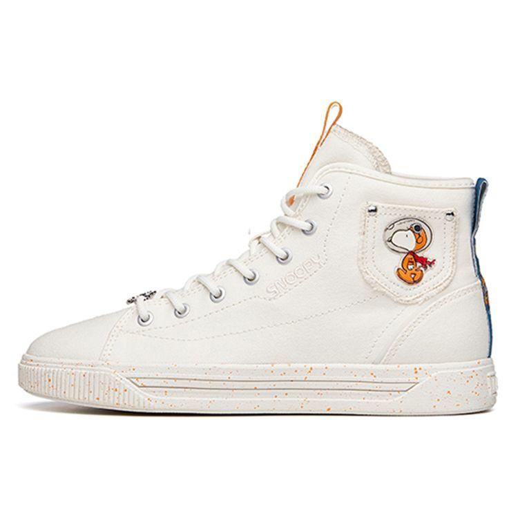 Anta Snoopy X Canvas Langlebige Rutschfeste High-Top Skateschuhe Damen Sneaker Elfenbeinweiß 922138604-1 36.5 von Joom DACH