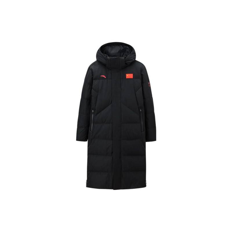 Anta Sports Life Series Letter Print Logo Zip Kapuzen Lange Daunenjacke Herren Oberbekleidung Schwarz 152140922-2 S von Joom DACH