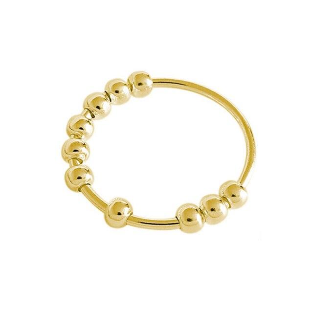 Anti-Angst-Ring für Damen und Herren, 100 % Edelstahl, Zappelringe mit Perlen, Spinner-Spinnschmuck US 9-19mm von Joom DACH