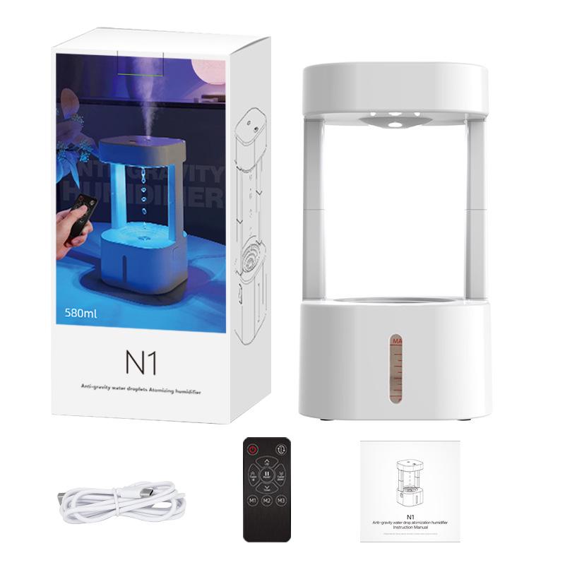 Anti-Schwerkraft Tropfen Luftbefeuchter mit LED-Nachtlicht und Fernbedienung Remote Control Version (Colorful Light) von Joom DACH