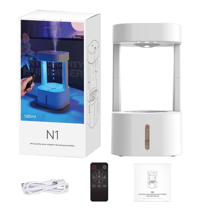 Anti-Schwerkraft Tropfen Luftbefeuchter mit LED-Nachtlicht und Fernbedienung Remote Control Version (Colorful Light) von Joom DACH
