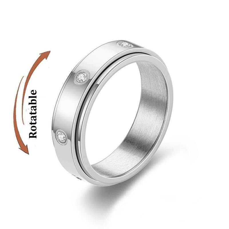 Anti Stress Angst Fidget Spinner Partnerringe Drehen sich frei Schmuck für Männer Frauen Edelstahl Knöchelring Hochzeit Bague 10 von Joom DACH