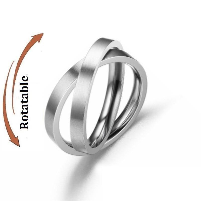 Anti Stress Angst Fidget Spinner Partnerringe Drehen sich frei Schmuck für Männer Frauen Edelstahl Knöchelring Hochzeit Bague 10 von Joom DACH