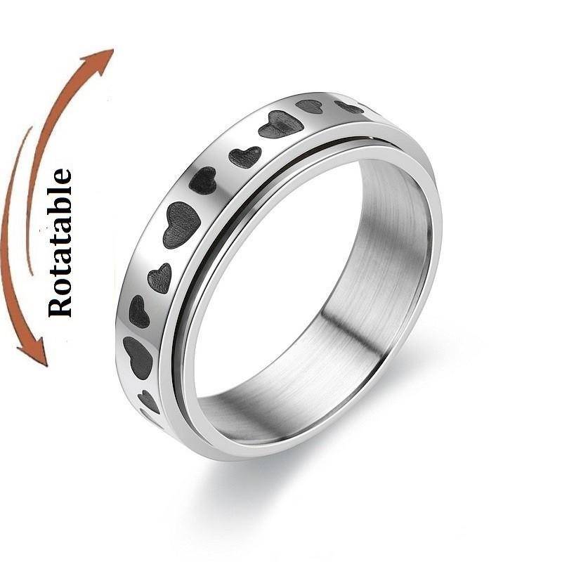Anti Stress Angst Fidget Spinner Partnerringe Drehen sich frei Schmuck für Männer Frauen Edelstahl Knöchelring Hochzeit Bague 6 von Joom DACH