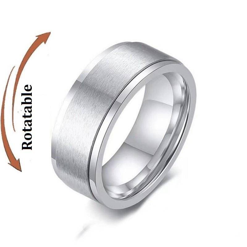 Anti Stress Angst Fidget Spinner Partnerringe Drehen sich frei Schmuck für Männer Frauen Edelstahl Knöchelring Hochzeit Bague 8 von Joom DACH