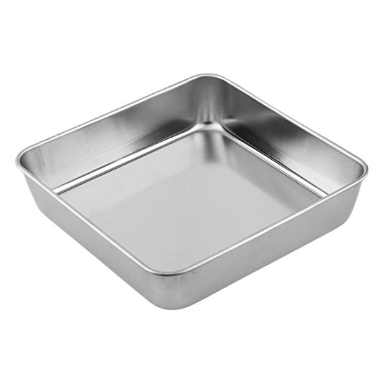 Anti-verformte Backform, unzerbrechlicher Edelstahl, glatte Kanten, quadratischer Lebensmittelteller, Haushaltsbedarf 20cm A von Joom DACH