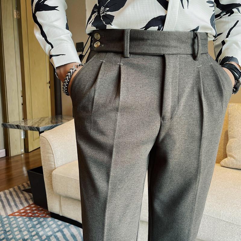 Anzughose Herren Herbst Winter Dicke Business Herren Anzughose Korean Slim Fit Wollformale Hose 34 khaki von Joom DACH