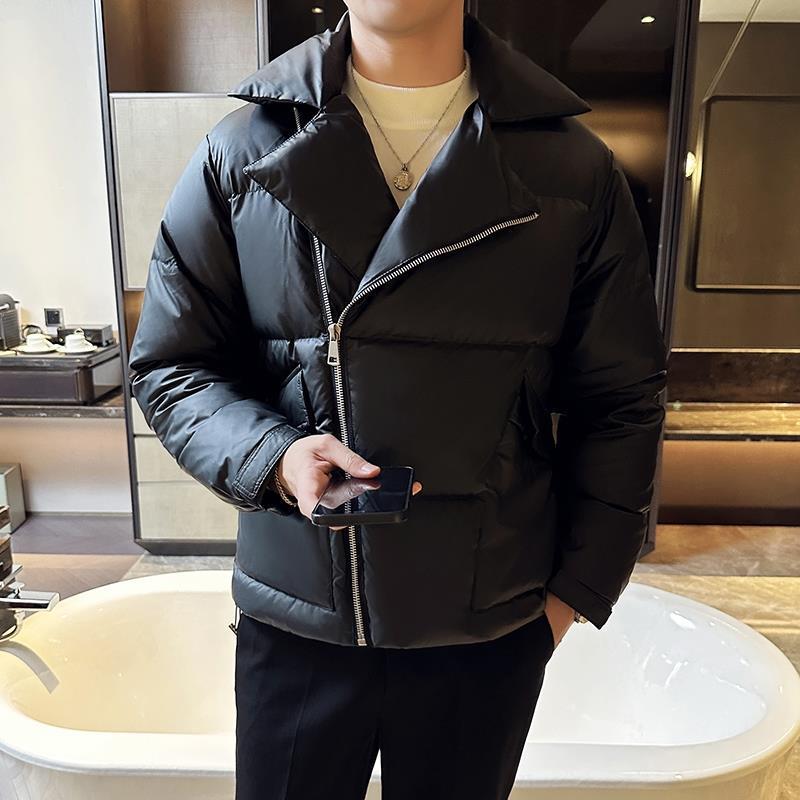 Anzugkragen Daunenjacke Herren Neuer Stil Schön Trendig Locker Warm Verdickt Herren Herbst- und Winterjacke 2XL schwarz von Joom DACH