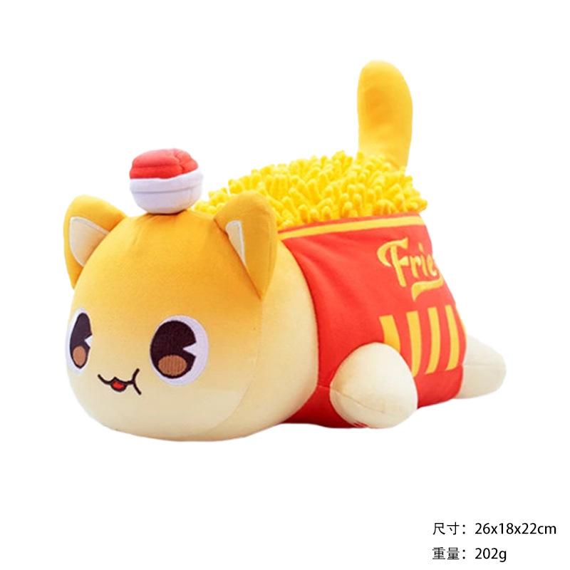 Aphmau Plüsch Heiß Verkauft Katzen Plüschtier Puppe Burger Pommes Katze Weiches Kissen 26cm violett von Joom DACH