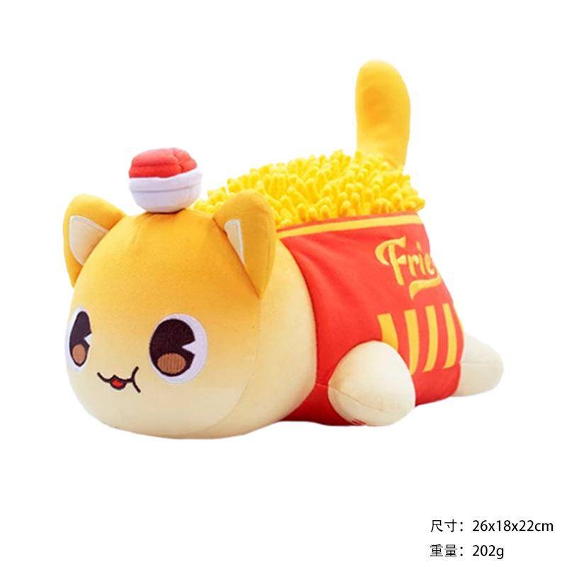Aphmau Plüsch Heiß Verkauft Katzen Plüschtier Puppe Burger Pommes Katze Weiches Kissen 26cm violett von Joom DACH