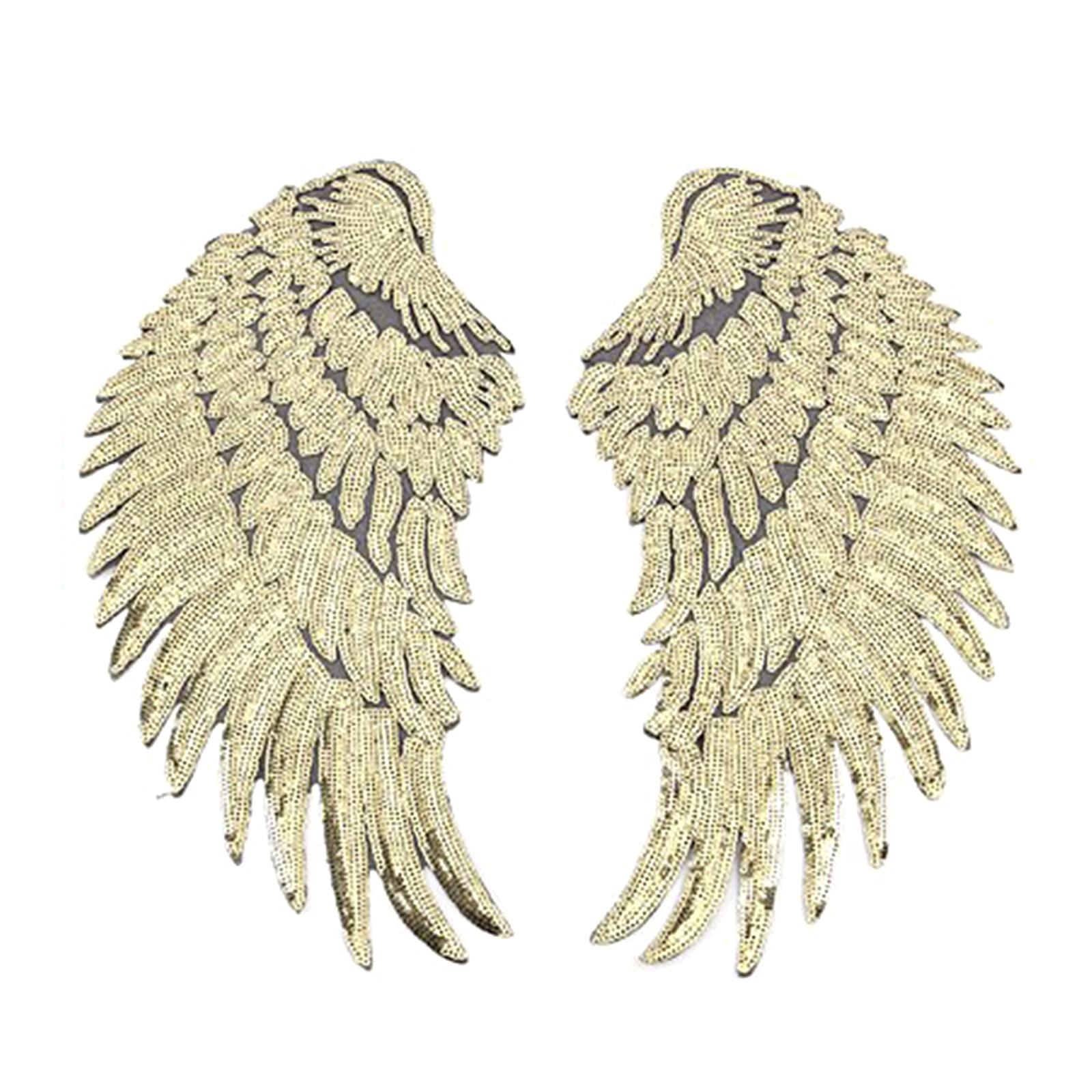 Applikation Aufbügeln Flügel für Jacke Mantel Stoff Engel Cosplay Flügel Pailletten Große Engelsflügel DIY Flügel Aufnähen Große Aufnäher M von Joom DACH