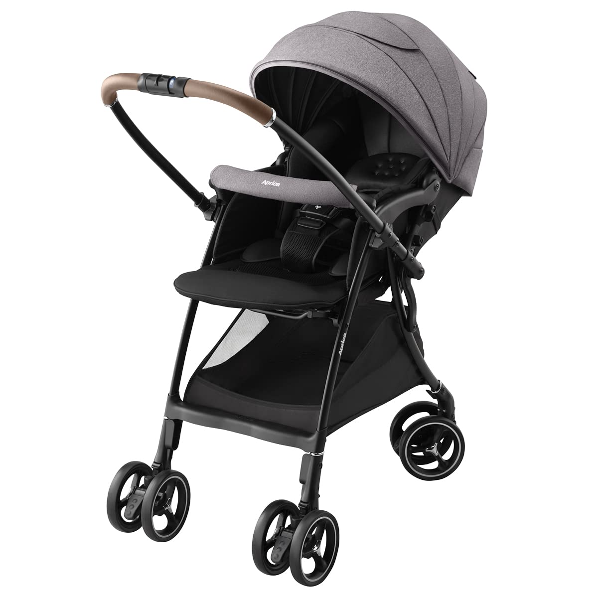 Aprica Kinderwagen Lacuna Kissen AF 1 Monat bis 36 Monate Leichtgewicht Auto A-Typ doppelseitig 4-Rad (grau) [Modell 2023] von Joom DACH