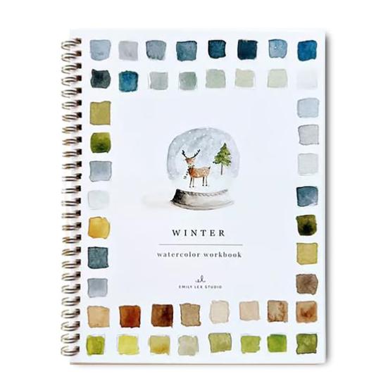 Aquarell-Arbeitsbuch für Anfänger, 12 Farben, Aquarellfarben-Set, Garten, Weihnachten, Herbst, Winter, Aquarellbuch für Kinder, Erwachsene, Jugendliche B von Joom DACH