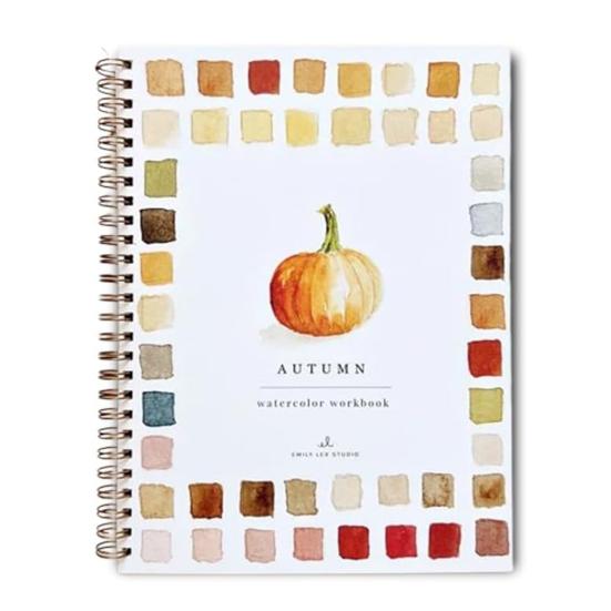Aquarell-Arbeitsbuch für Anfänger, 12 Farben, Aquarellfarben-Set, Garten, Weihnachten, Herbst, Winter, Aquarellbuch für Kinder, Erwachsene, Jugendliche C von Joom DACH