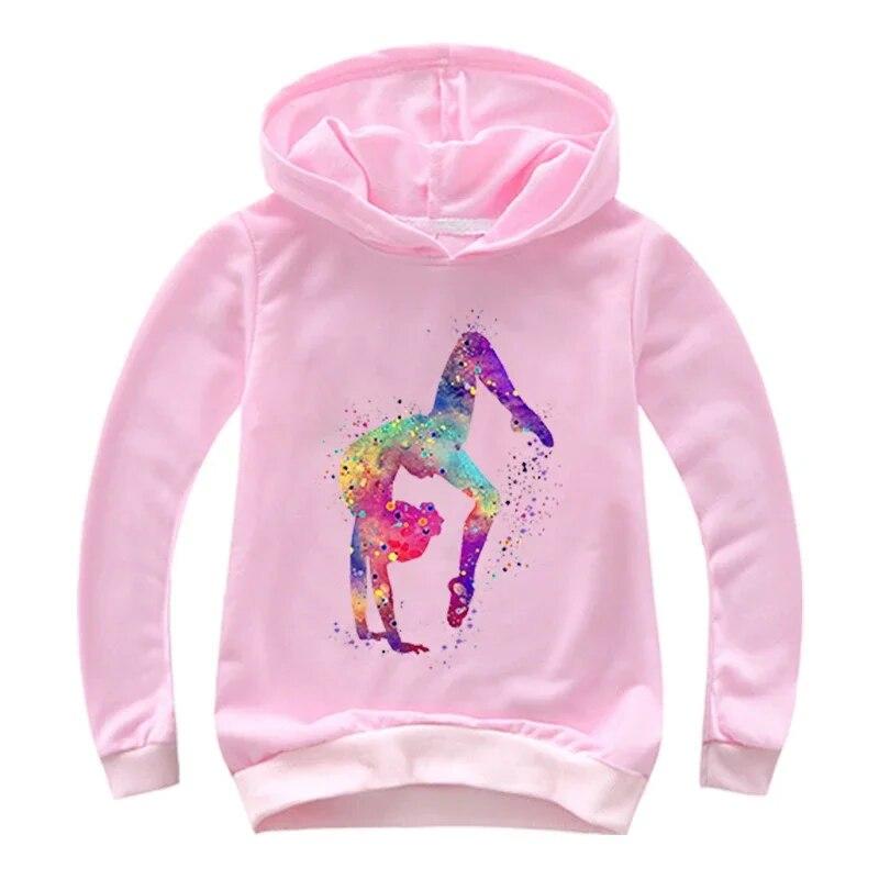 Aquarell Gymnastik Cartoon Hoodies Kinder Jungen Sweatshirts Pullover Oberbekleidung Hoodie Mädchen GYM Streetwear Hoody Jungen Kleidung 150 von Joom DACH