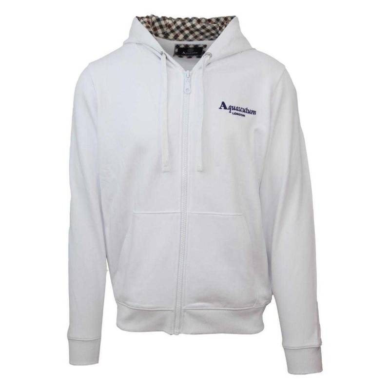 Aquascutum Herren Signature Geprägter Full-Zip Hoodie M weiß von Joom DACH