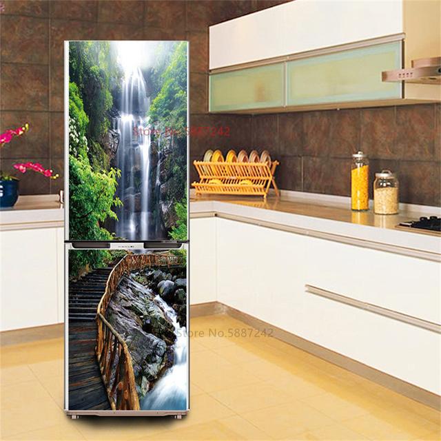 Arabischer Kühlschrankaufkleber Bambuswald Kühlschranktapete Vinyl Türabdeckung Bier selbstklebendes Wandbild Küchendekor Aufkleber Poster 60x180cm(1pcs) von Joom DACH