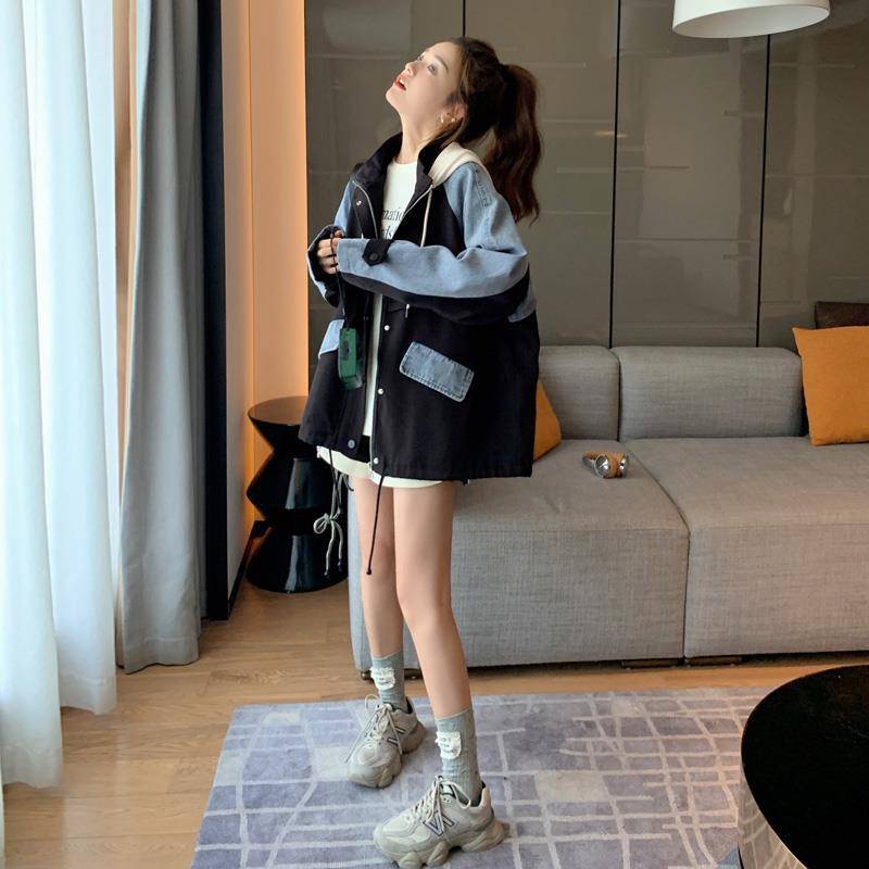 Arbeitsjacke Damen Frühling und Herbst Neuer Stil Koreanischer Stil Nischendesign Kontrastfarbe College-Stil Strickjacke XL von Joom DACH
