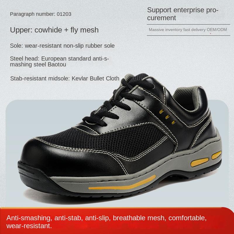 Arbeitsschuhe Herren Sommer Atmungsaktiv Deodorant Verbreitert Stahlkappenschuhe Anti-Quetsch Anti-Durchstich Abriebfeste Schuhe 46 von Joom DACH