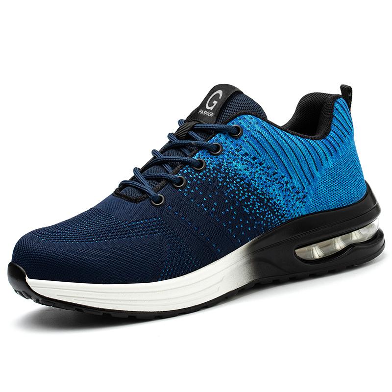 Arbeitsschuhe mit Luftpolsterung, Sicherheitsschuhe mit Stahlkappe, Sicherheitsschuhe für Männer, pannensichere Arbeitsschuhe, leichte Bauschuhe 38 blau von Joom DACH