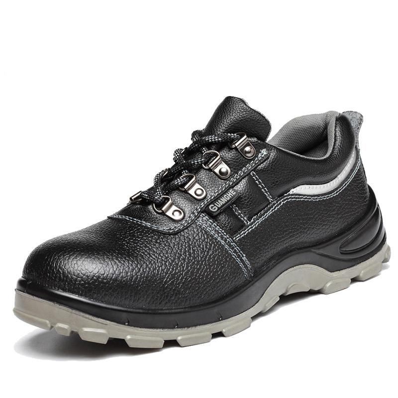 Arbeitssicherheitsschuhe Herren Echtes Leder Atmungsaktiv Durchtrittsicher Arbeitssneaker Herren Stahlkappe Arbeitssicherheit Unzerstörbare Stiefel 37 schwarz von Joom DACH