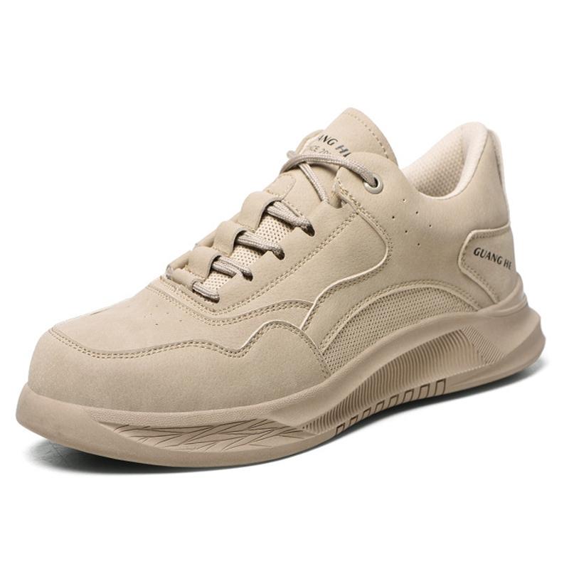 Arbeitssicherheitsschuhe für Herren, unzerstörbar, für Damen, Arbeitsstiefel mit Stahlkappe, Anti-Smashing, Anti-Piercing, Bau-Sneaker 37 khaki von Joom DACH