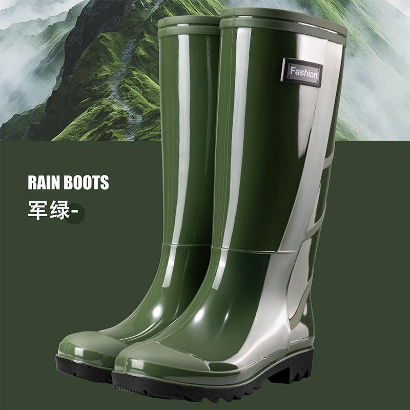 Arbeitsversicherung hohe Stiefel Regenschuhe Camouflage Herren Rindflechsensohle wasserdicht und verschleißfest Wasserschuhe Samt warme Schuhe 41 von Joom DACH