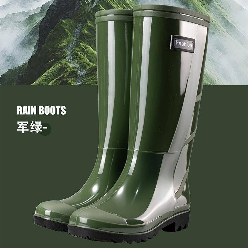 Arbeitsversicherung hohe Stiefel Regenschuhe Camouflage Herren Rindflechsensohle wasserdicht und verschleißfest Wasserschuhe Samt warme Schuhe 41 von Joom DACH