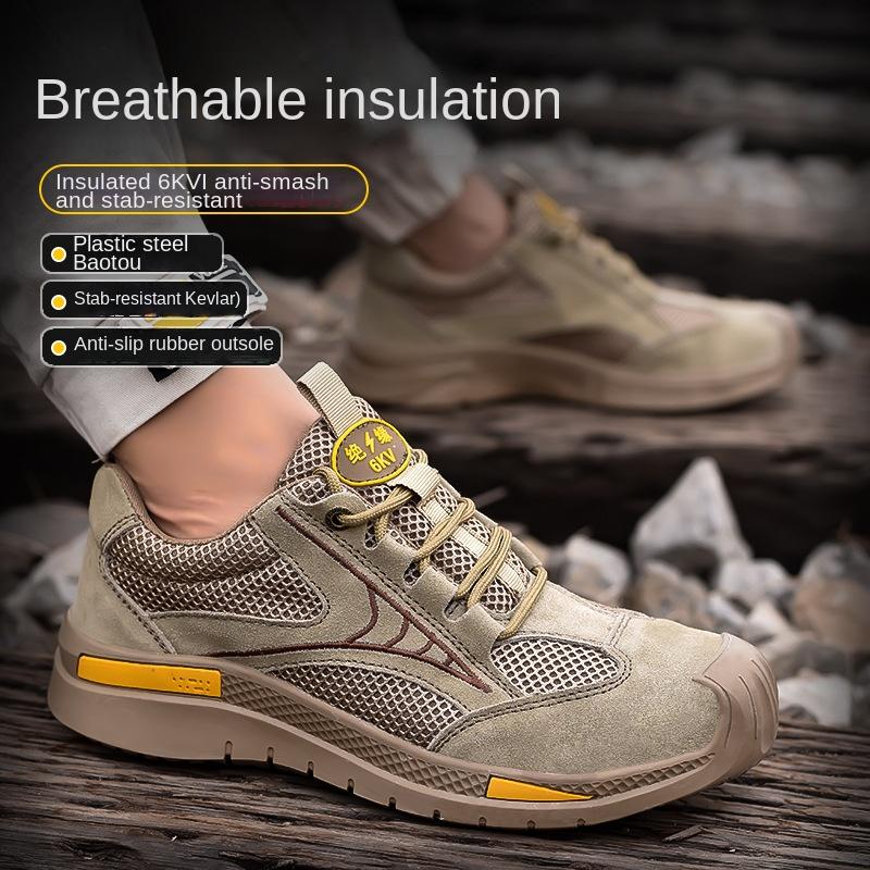 Arbeitsversicherungsschuhe, Anti-Smashing- und Anti-Piercing-Schuhe für Herren, isolierende 6-kV-Elektroschweißschuhe, verschleißfeste, weiche Sohlen, leichte Arbeitsschuhe 46 von Joom DACH