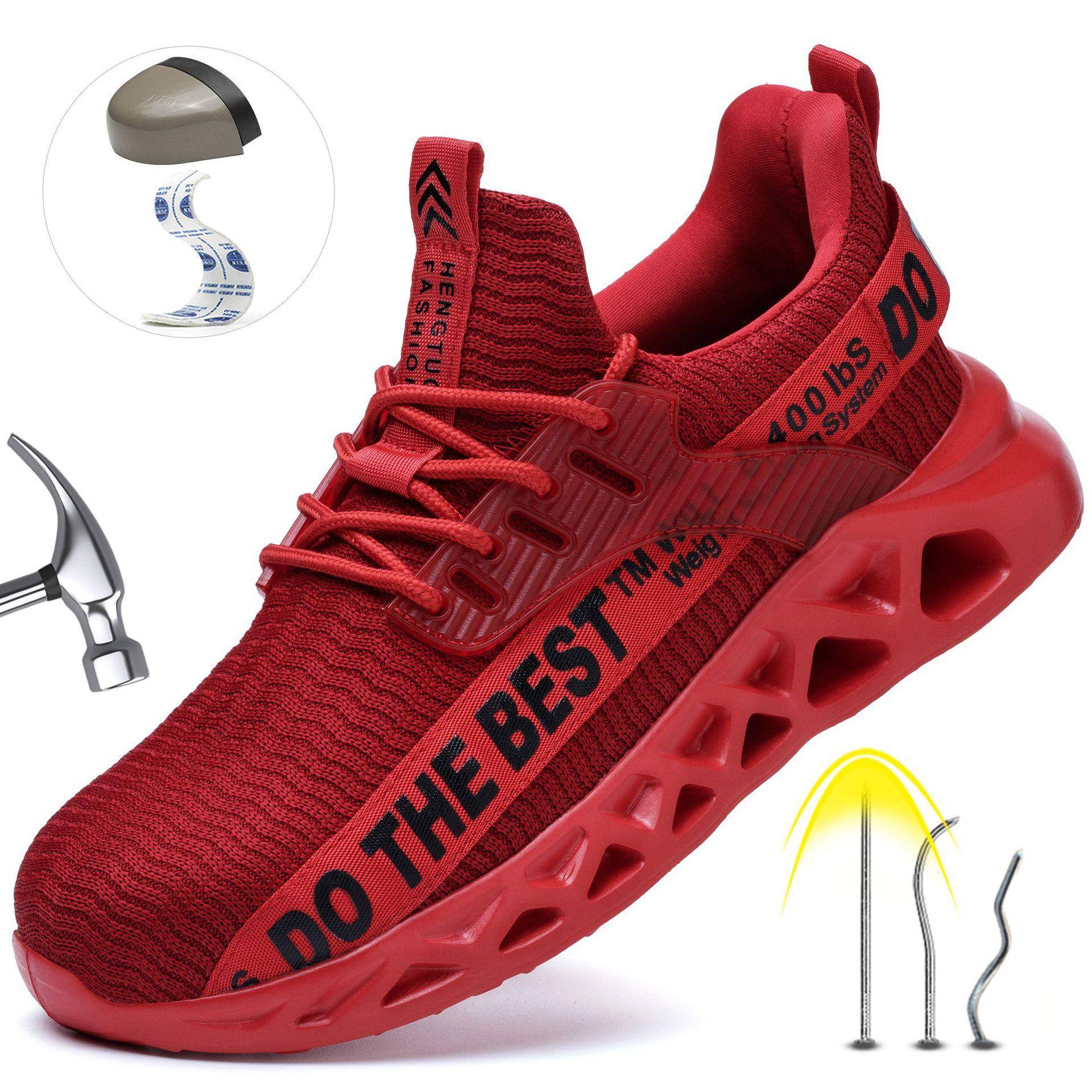 Arbeitsversicherungsschuhe Herren-Arbeitsschuhe aus Stahl Baotou mit Anti-Smashing-, Anti-Piercing-, rutschfesten, verschleißfesten und atmungsaktiven Sicherheitsschuhen 45 von Joom DACH