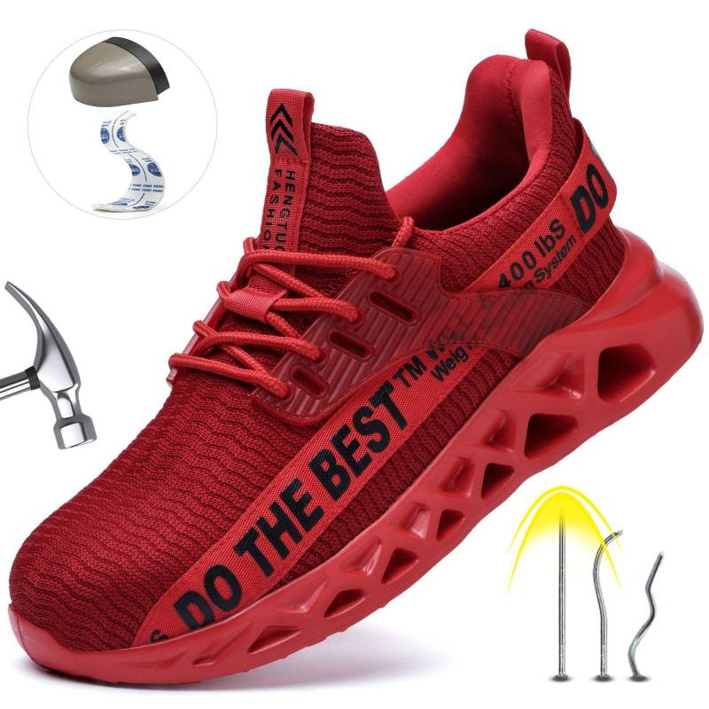 Arbeitsversicherungsschuhe Herren-Arbeitsschuhe aus Stahl Baotou mit Anti-Smashing-, Anti-Piercing-, rutschfesten, verschleißfesten und atmungsaktiven Sicherheitsschuhen 45 von Joom DACH