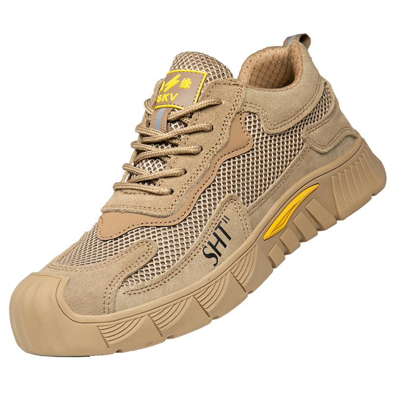 Arbeitsversicherungsschuhe Herren-Baotou-Arbeitsschuhe aus Stahl mit Anti-Smashing- und Anti-Piercing-Schutz, leicht, verschleißfest, weiche Sohle, atmungsaktiv 46 von Joom DACH