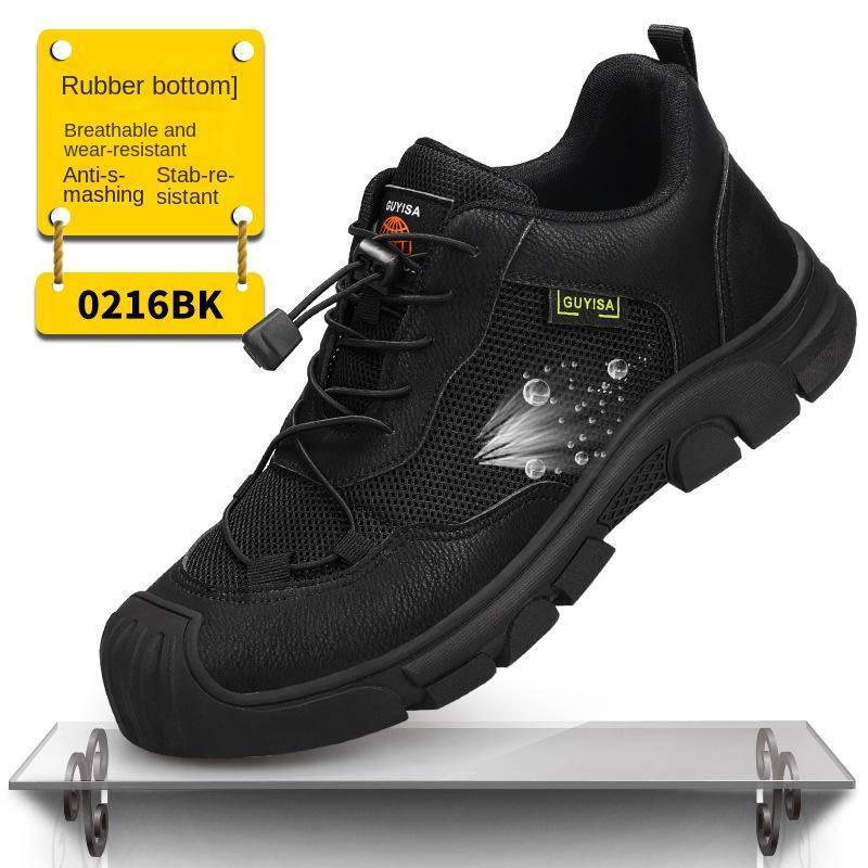 Arbeitsversicherungsschuhe Herren Vier-Jahreszeiten-Anti-Smash- und Anti-Piercing-Superweiche, bequeme Arbeitsschuhe Sicherheitsschuhe 46 von Joom DACH