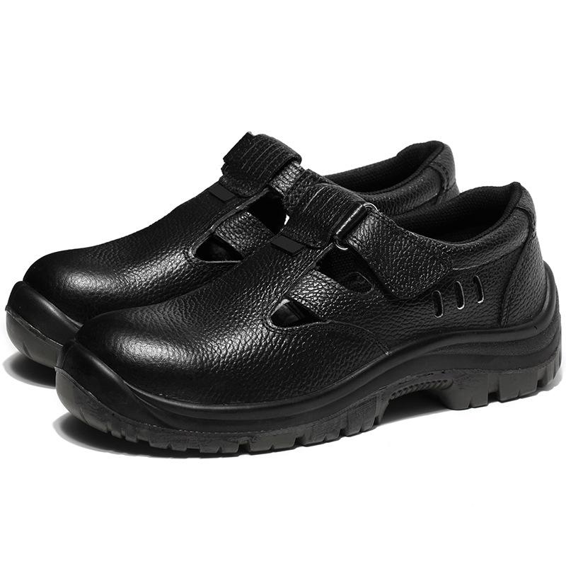 Arbeitsversicherungsschuhe Verschleißfeste Schuhe Sommer Herren Atmungsaktives Deodorant Rutschfeste Lederschuhe mit Stahlkopf 46 von Joom DACH