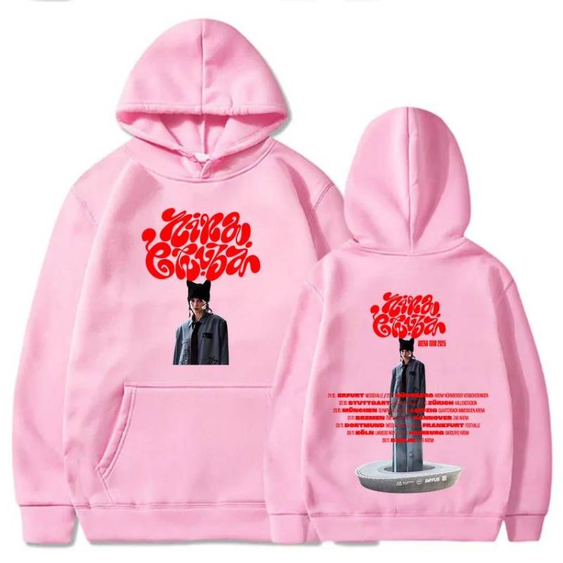 Arena Tour 2025 Nina Chuba Hoodies Sweatshirts Für Damen Winter Damen Herren Kleidung Sänger Druck Sweatshirts Lässige Pullover XS rosa von Joom DACH
