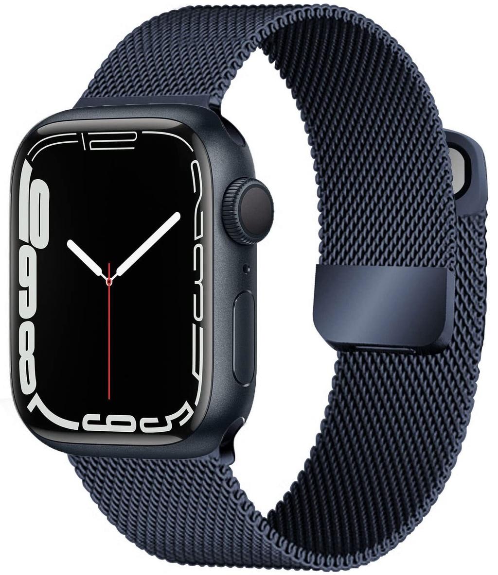 Armband für Apple Watch Band 44mm 45mm 41mm 49mm 42mm 40mm 45mm Milanese Loop Armband Correa iWatch Serie 9 7 8 4 5 6 SE Ultra2 42/44/45/49mm nachtblau von Joom DACH