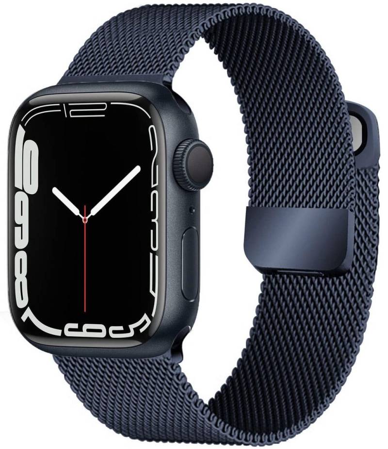 Armband für Apple Watch Band 44mm 45mm 41mm 49mm 42mm 40mm 45mm Milanese Loop Armband Correa iWatch Serie 9 7 8 4 5 6 SE Ultra2 42/44/45/49mm nachtblau von Joom DACH