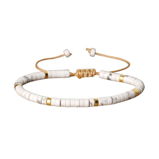 Armband für Damen mit Quaste, verstellbare Kordel, Naturstein, sanfter Geist, Heilung, ruhiges Selbstvertrauen, handgefertigter Schmuck, Geschenk zu Thanksgiving, Weihnachten, Geburtstagen weiß von Joom DACH