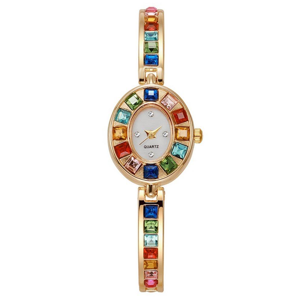 Armbanduhr Quarz Armbanduhren Bunte Damen Armbanduhr Runde Quarzuhr Weiblich gold von Joom DACH